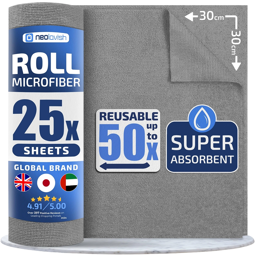 NeoLavish Car Drying Towel - Double-Sided XXL - 60cm x 40 cm 800gsm Microfibre Towel for fast streak-free drying and detailing 2pcs