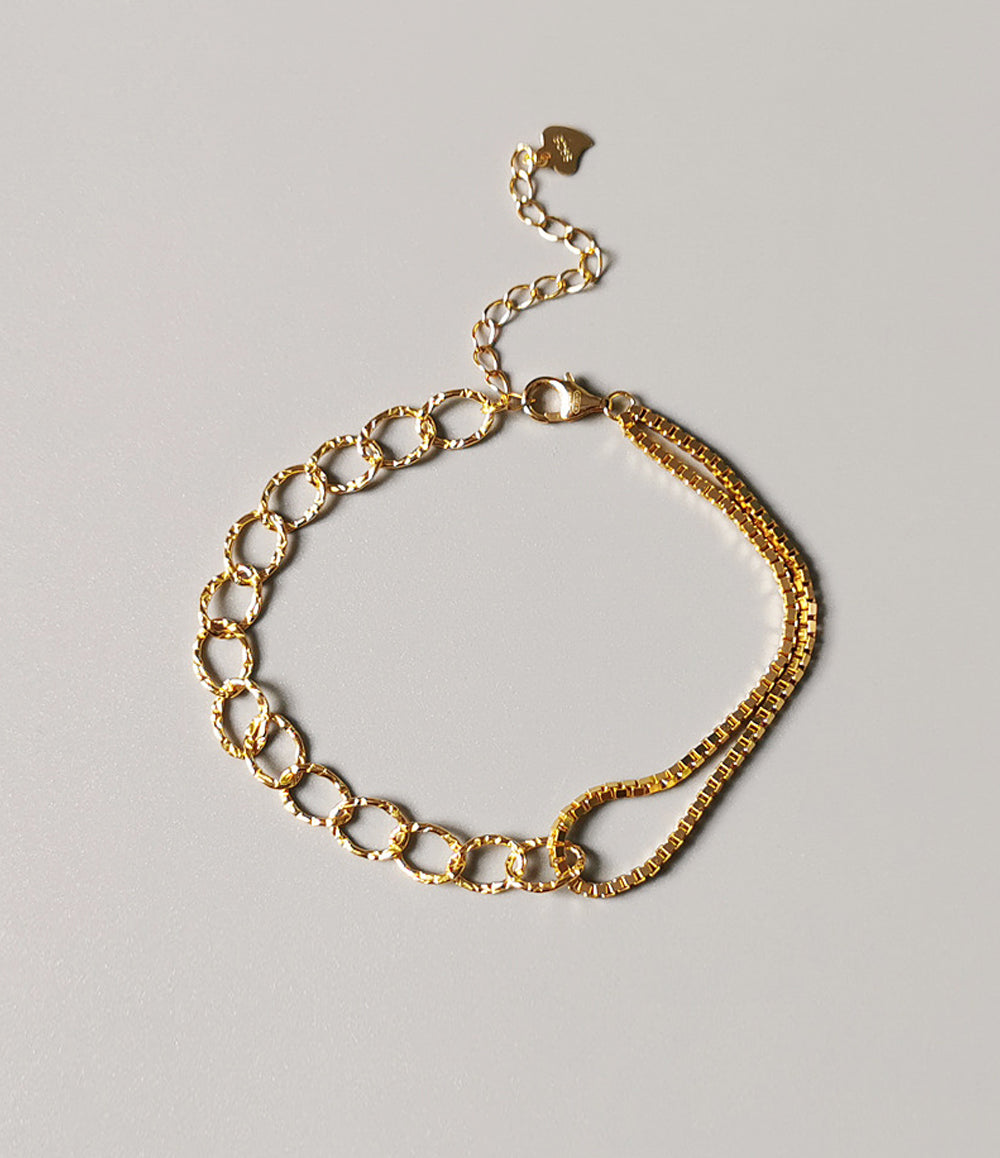 Asymmetrical Chain Bracelet - Gold