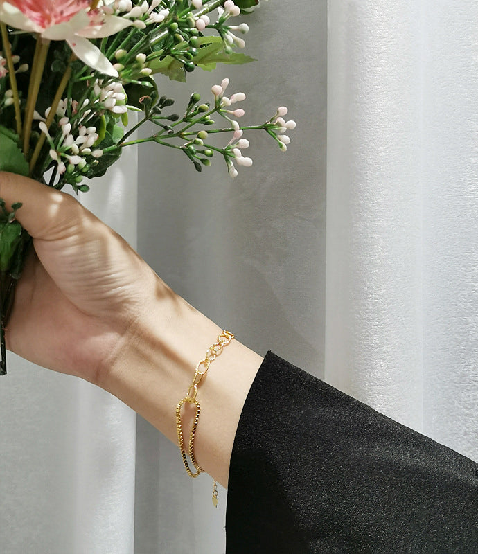 Asymmetrical Chain Bracelet - Gold