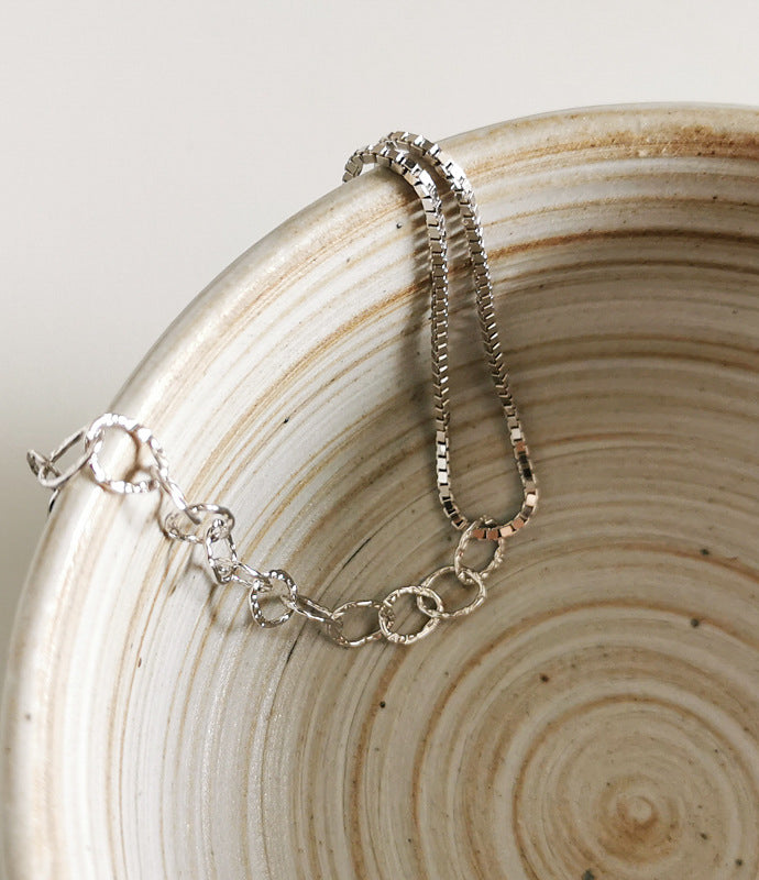 Asymmetrical Chain Bracelet - Silver
