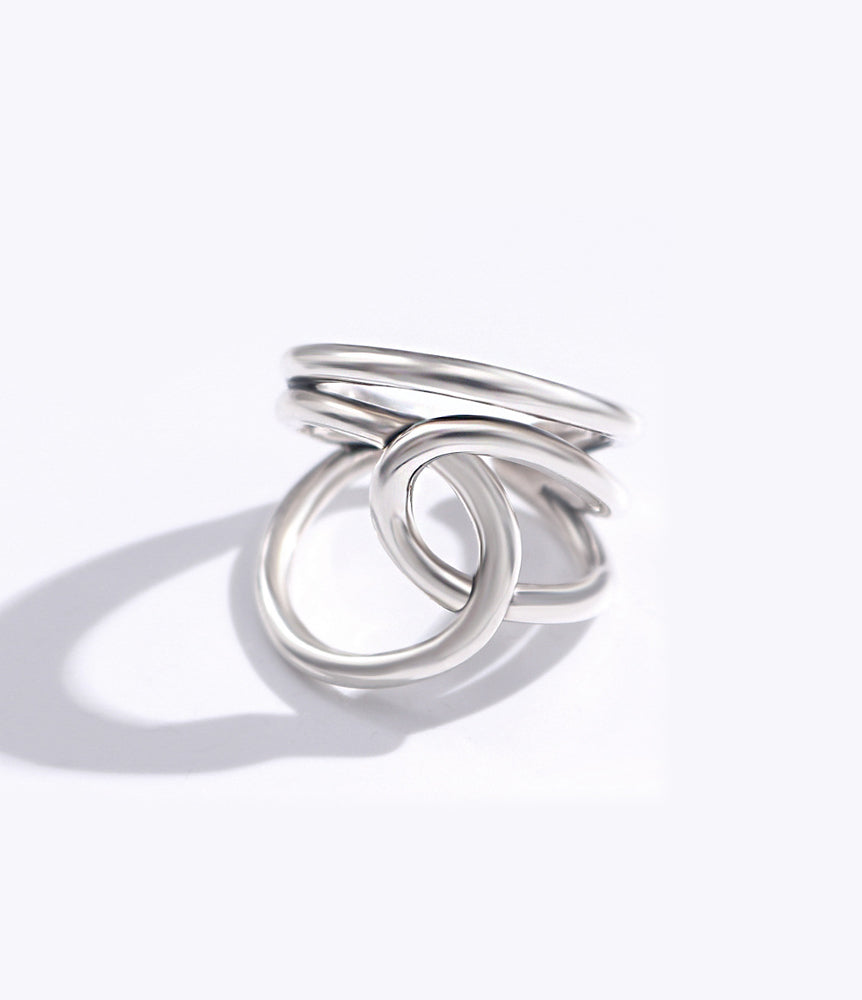 Combined Hoop Ring - Silver