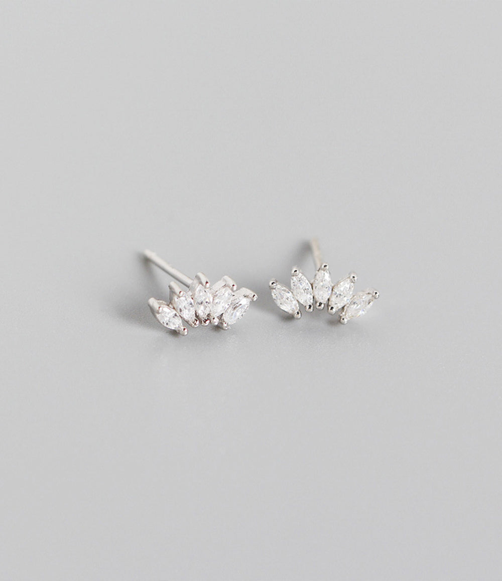 Delicate Diamond Earrings - Silver