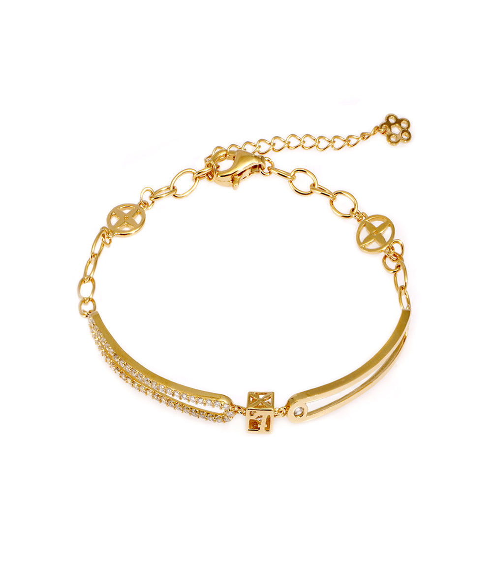 Diamond Studded Gold Bracelet