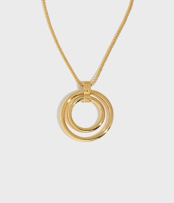 Double Hoops Necklace Gold