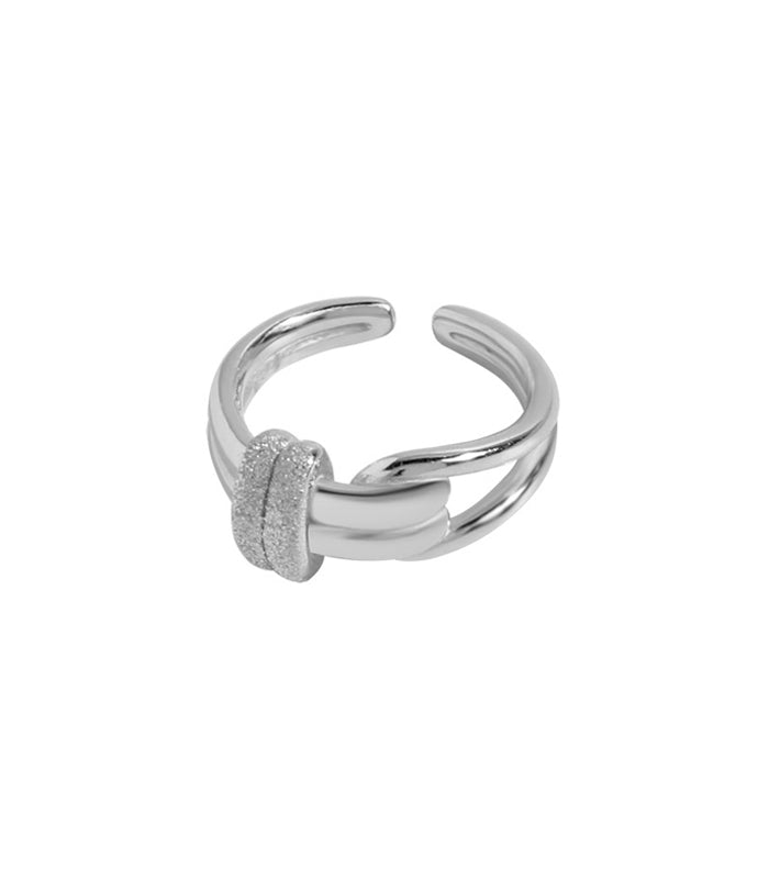 Knot Hoop Ring - Silver