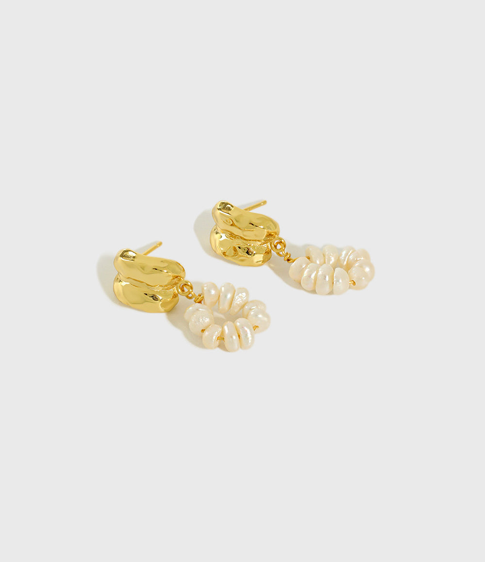 Natural Pearls Earrings - Gold