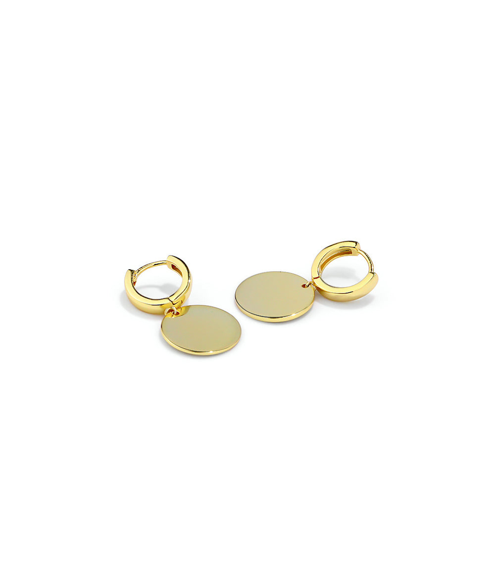 Single Gold Coin Earrings