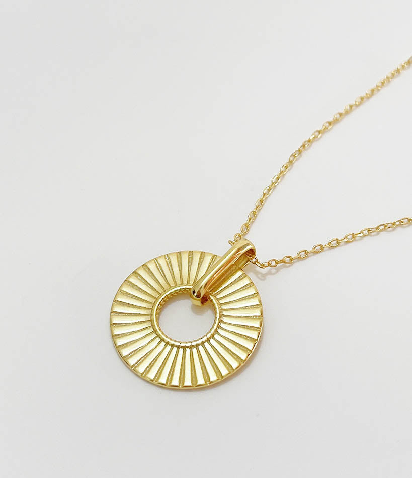 Textured Hoop Gold Necklace