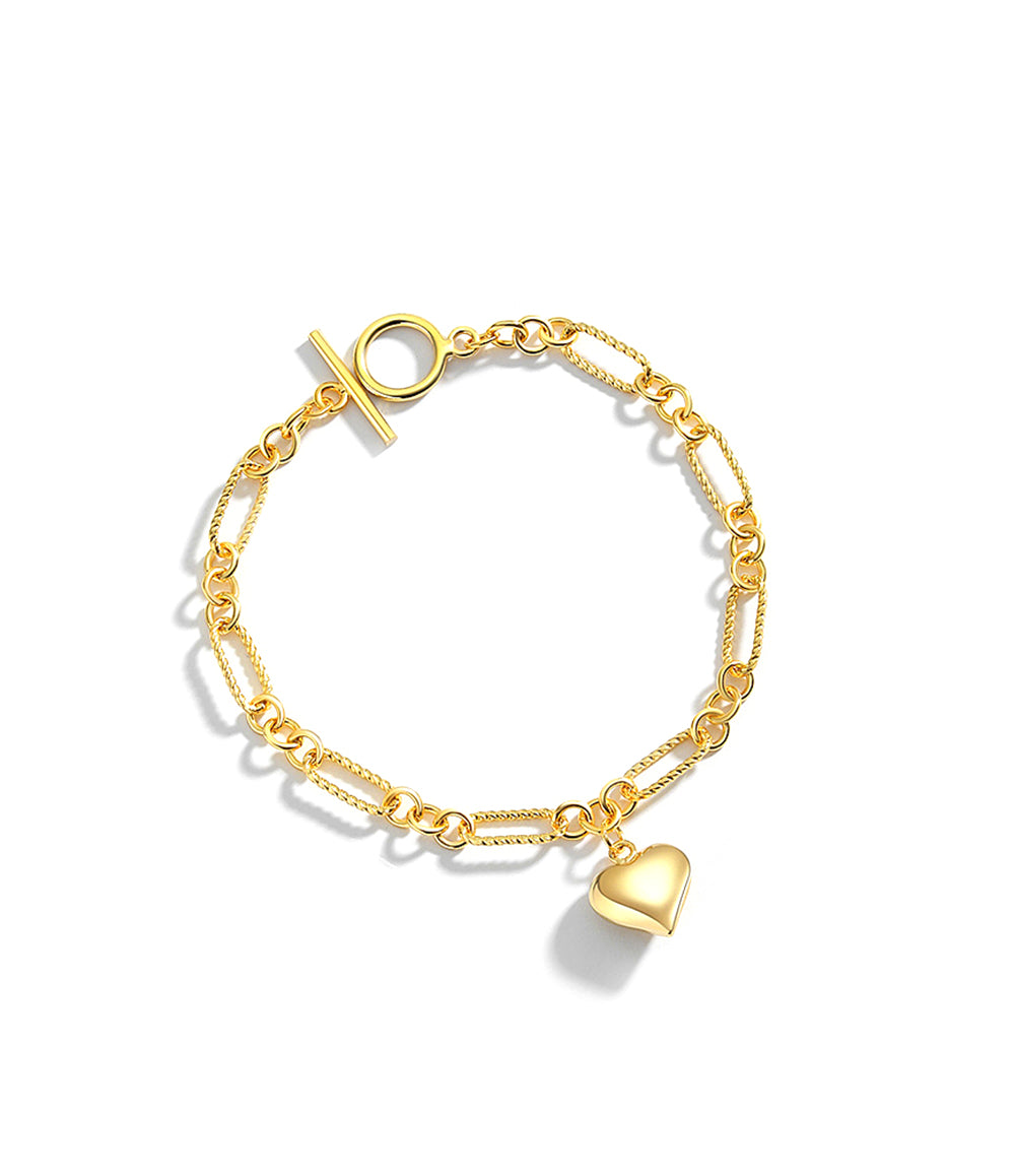 The Heart Chain Bracelet - Gold