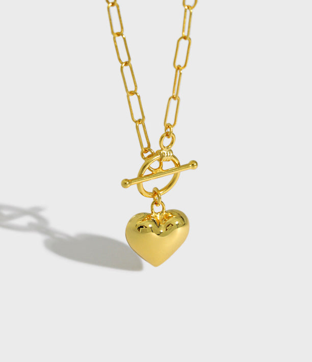 The Heart Chain Necklace - Gold