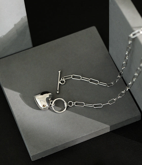 The Heart Chain Necklace - Silver