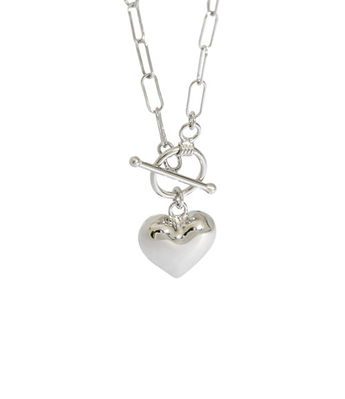 The Heart Chain Necklace - Silver