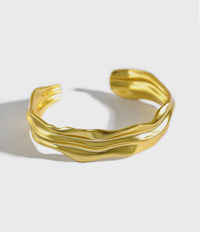 Tin Foil Bangle Bracelet - Gold