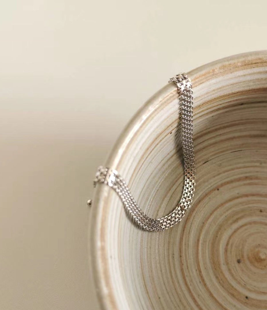 Woven Chain Necklace-Silver